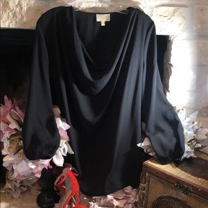 Dressy black shirt - cowl neck